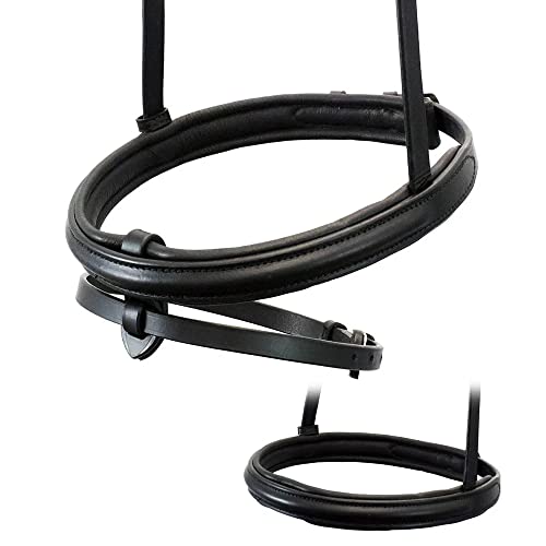 image for Flexible Fit Equestrian Black Leather Snaffle Horse Bridle with Split 