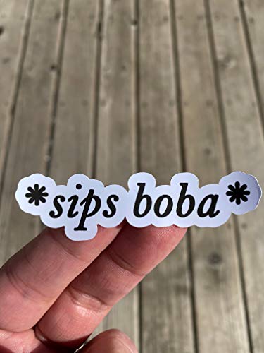 Sips Boba Sticker, Laptop Sticker, Water Bottle Sticker, Phone Sticker, Window Sticker, Tea Sticker, Funny Sticker