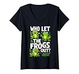 Photo Gallery donna who let the frogs out amphibian lover rana proprietario umorismo divertente maglietta con collo a v Photo Gallery donna who let the frogs out amphibian lover rana proprietario umorismo divertente maglietta con collo a v