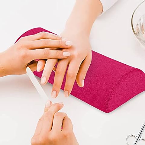 riteu Nail Arm Rest Cushion for Acrylic Nails, Nail Art Soft Sponge Pillow - Nail Rest Cushion, Detachable Washable Arm Rest Holder, Manicure Arm Rest for Nails (Rose) Cover