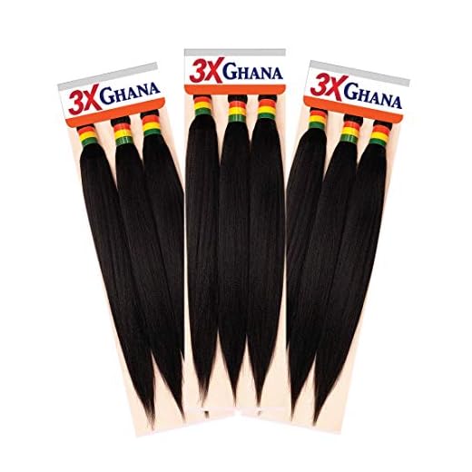 REALISTIC - Multi Pack Deals! Pre-stretched X-Pression 3X Ghana Braids unfolded 50" 100% Kanekalon Easy to Braid Itch Free (3-PACK, 1B) E613XG5-1B3