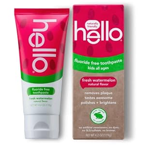 hello Kids Natural Watermelon Fluoride Free Toothpaste, Vegan & SLS Free