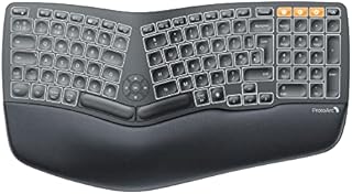 ProtoArc Backlit Ergonomic Wireless Keyboard, EK01 Bluetooth Ergo Split Keyboard, Wrist Rest, Natural Typing, Multi-Device, Rechargeable, Windows/Mac/Android