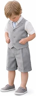 G240 SILVER Baby Toddler Boy Summer Suit Vest Short Set (2T, Silver) Price In India