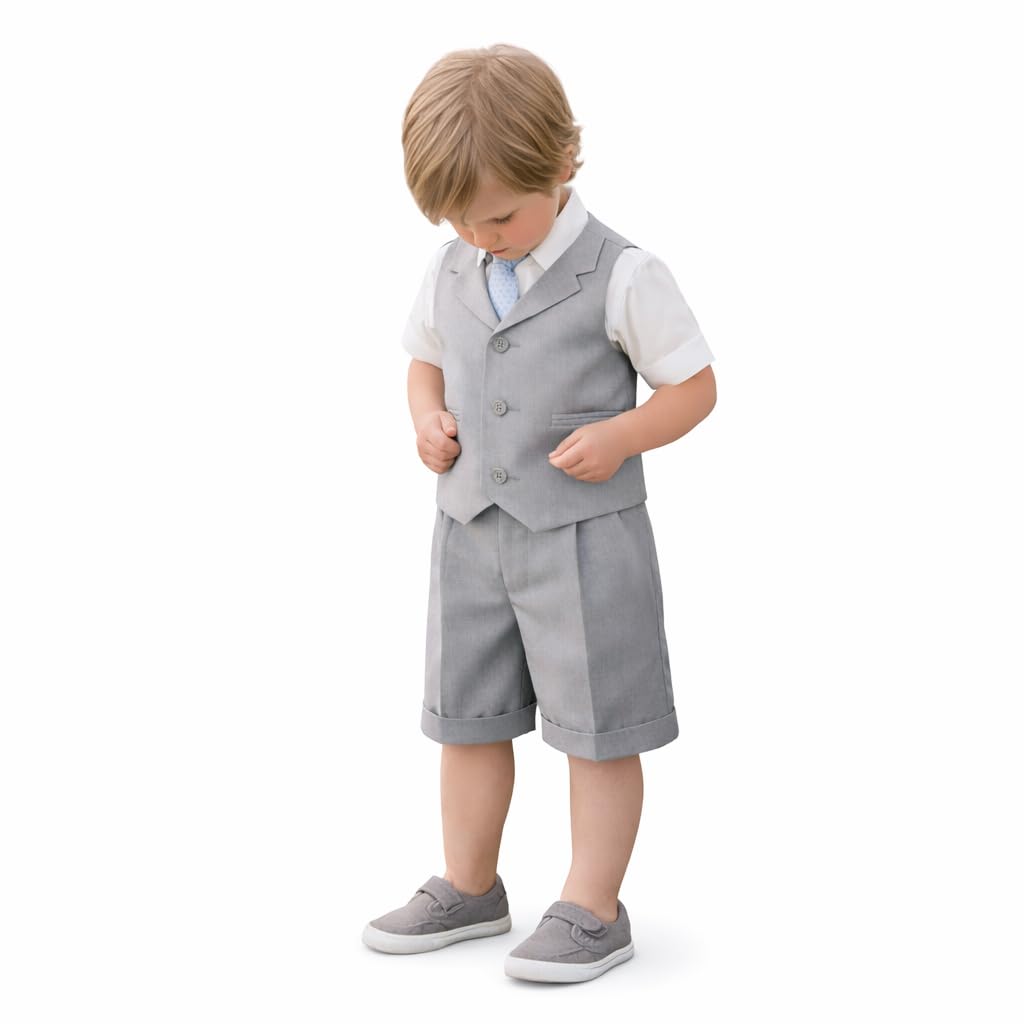 G240 SILVER Baby Toddler Boy Summer Suit Vest Short Set (2T, Silver) - Review, Price and Buying Guide