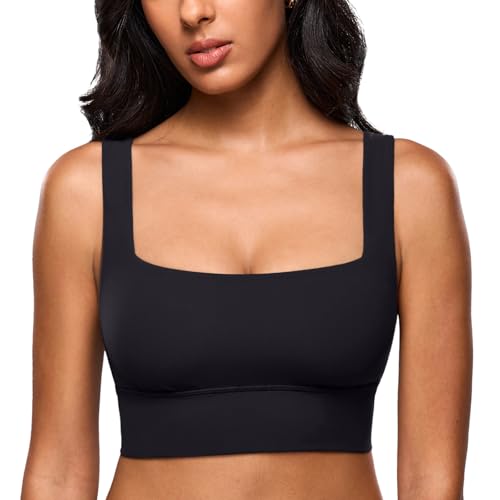 Image of INLYRIC Women's Inbarely Outwear Longline Square Neck Bralette Supportive Unlined No Underwire Yoga Sports Bra
