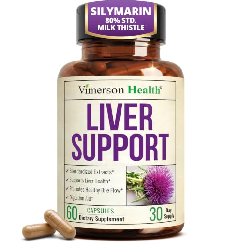Liver Support – Liver Cleanse Detox & Repair Milk Thistle Supplement – 60ct | Liver Support Supplement – 300mg Silymarin, Zinc Picolinate, Artichoke & Dandelion Extracts – Gentle on Stomach