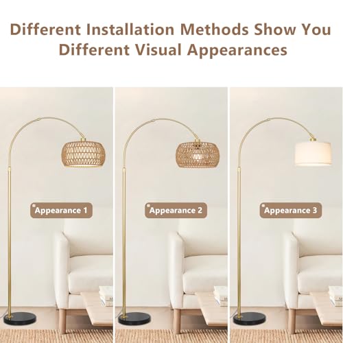 Lampadaire moderne doré télécommande intensité variable ampoule LED Rayofly - 6