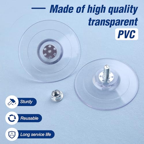 GOLD DEER Große Saugnäpfe mit M8-Schraubenmutter, 85 mm, transparent, PVC-Saugnapf, Glas-Saugnapf, extra stark haftend, starker verdickter Saugnapf, 4 Stück