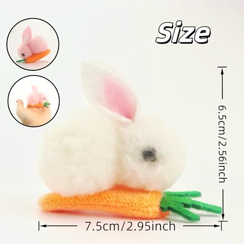 Set de 4 Pinzas para el Cabello con Conejo de Pascua - Clips con Conejo Blanco, Rosa y Zanahoria, Pinzas Lindo Conejo Gris Blanco, Accesorios para el Cabello de Disfraz para Cumpleaños y Fiesta miniatura 4