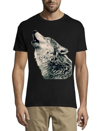 T-shirt loup noir pour homme idéal pour vos sorties urbaines et soirées décontractées