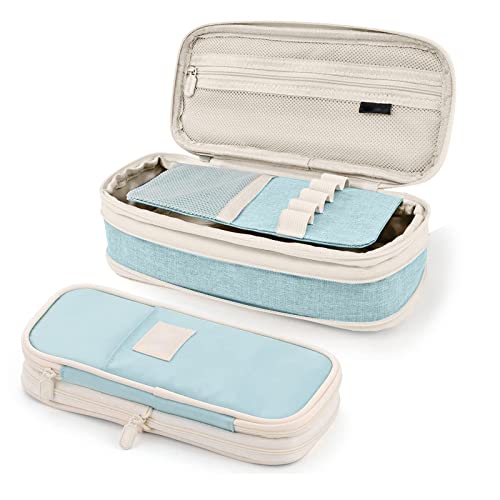 Fychuo Large Pencil Case, Big Capacity Pencil Cases for Girls Boys 2-Layer Aesthetic Pencil Case Stationery Organizer for Office Middle High School College Students