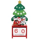 Ipetboom Wood Block Wedding Calendar Wooden Advent Christmas Countdown Calendar Decorative Perpetual Month Display for Home Seasonal Décor - Image 1