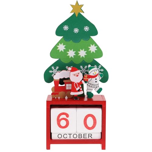 Ipetboom Wood Block Wedding Calendar Wooden Advent Christmas Countdown Calendar Decorative Perpetual Month Display for Home Seasonal Décor