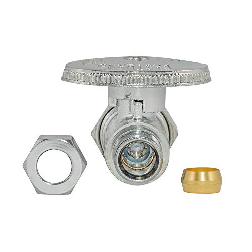Eastman Quarter-Turn Straight Stop Valve with Brass Ball Mechanism, 5/8 Inch OD Compression Inlet x 3/8 Inch OD Compression Outlet, Chrome Plated, 10756LF - Thumbnail 4