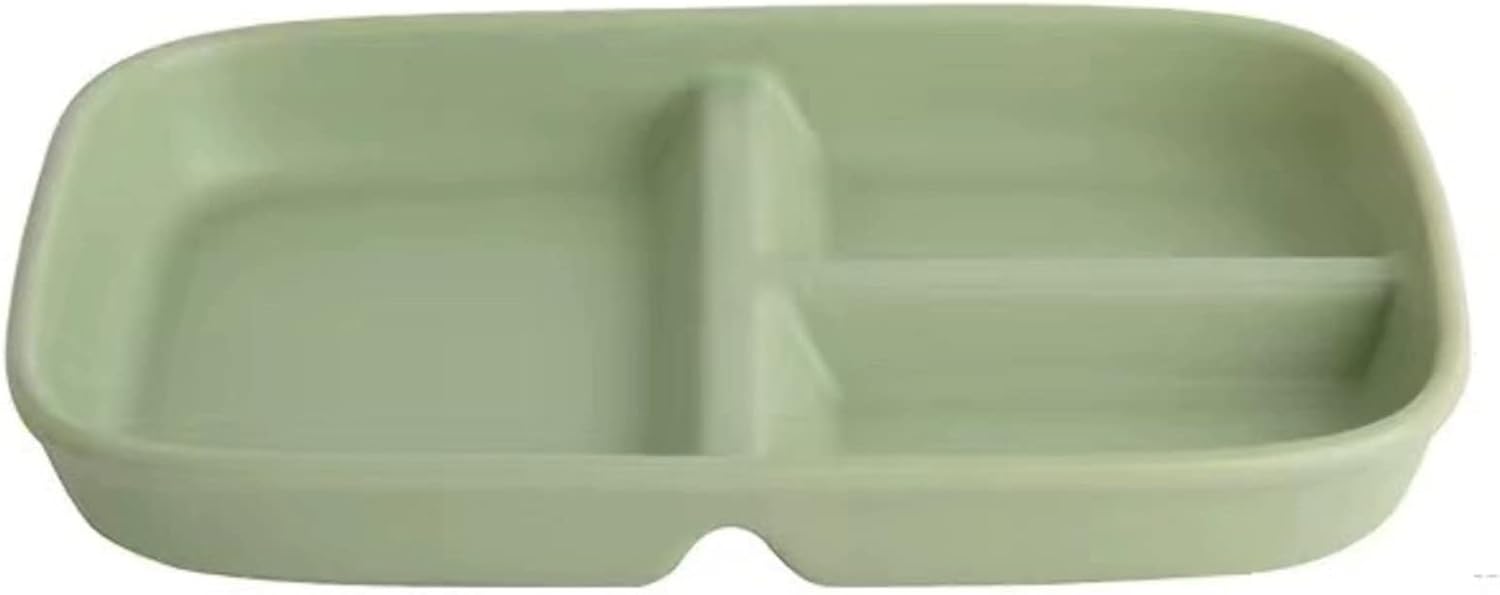 Ceramic Divided Dinner Tray Rectangular 3 Sections Dinner Plates Portion Control