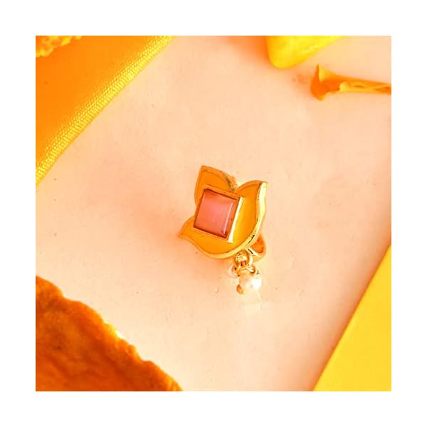 VOYLLA Forever More Lotus Gold Plated Nose Ring - Image 3