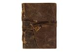 Handmade Leather Journal and Notebook With Unlined Paper, 240 Pages, 7x5