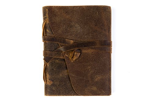 Hiberno Handmade Leather Writing Journal and Notebook, 240 Pages, 7x5