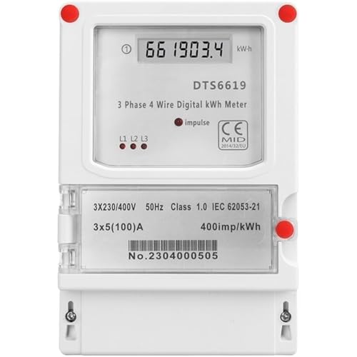 Bzvshdgee 380V 3��5-100A 4��LCD�f�W�^���G�l���M�[���[�^�[KWh�d�͏���35mm DIN���[�����t��