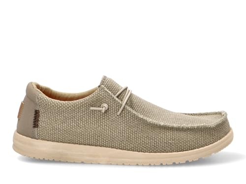 Etika Mocasines Casuales y Cómodos para Hombre, Zapatos Ligeros Estilo Náutico de Lona con Cordones Elásticos, Modelo 82048 Beige - 45