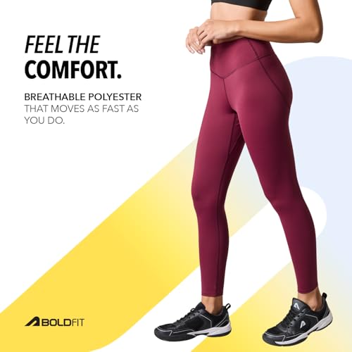 Image of Boldfit Limitless NYLOFLEX HIGH Rise Tights Gym Pants for Women Workout Breathable Tights for Woman Workout Activewear Leggings for Women Ankle Length Stretchable Pants for Woman Gym Lower