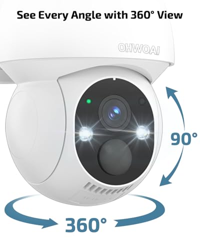Image of Solar Powered Wireless Security Camera System, Outdoor PTZ Surveillance Kit | 100% Solar Powered, 360 PTZ Control, Color Night Vision, Human Detection, 2-Way Audio, No Monthly Fee