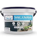 Plid Sockel- & Dachfarbe 2,5 l [Anthrazitgrau] matt – Fassadenfarbe außen, hochdeckend, wetterfest & UV-beständig mit Abperleffekt – für Beton, Putz, Mauerwerk, Dachziegel & Faserzement – ca. 15 m²
