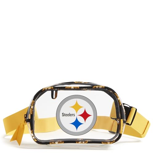 Vera Bradley Womens Clear Nfl Small Belt Bag (Multiple Teams Available) Pittsburghsteelersonblack/Yellowbandana One Size