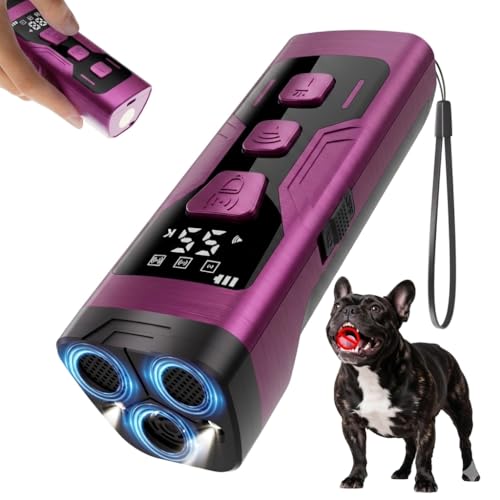 Image of 3X Ultrasonic Anti Barking Device for Dogs, 65FT Far Dog Bark Deterrent Devices, 4 Gear Frequencies Safer Alternatives to Dog Bark Collars for All Dogs (Purple)