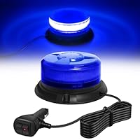 Dinfu Rundumleuchte akku mit Display 9 Blinkmodi LED Rundumleuchte 12V Magnet orange Warnleuchte mit Kfz-Ladegerät und USB Kabel für Auto LKW Traktoren Golfwagen SUV