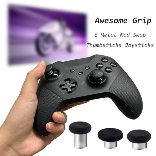 Image of 6 in 1 Metal Magnetic Thumbsticks for Xbox Elite Series 2 Controller,Black | Elite Series 2 Controller Thumbsticks,Swappable Analog Stick Joysticks for Xbox Elite Series 2 /Elite Series 2 Core Controller