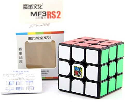 GoodPlay MoYu Cubing Classroom MF3RS2 Magic Cube MF3RS V2 3x3 Speed Cube Enhance Version 3x3x3 Cube, Come with one MoYu Bag as Gift (Black)