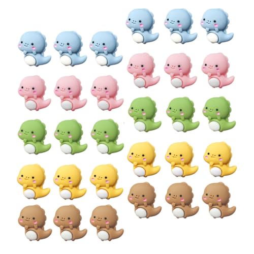 Lurrose 30 Piezas Chincheta De Dinosaurio Pequeño Accesorios De Escritorio para Gatos Chinchetas para Tablón De Anuncios Chinchetas De Animales Boletín De Aula De Resina