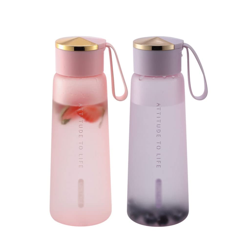 2 Stück 450ml Wasserflaschen aus mattiertem Kunststoff, ideal für Outdoor-Sport und als tragbare Trinkflaschen für Studenten.