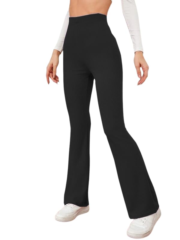 Image of Leriya Fashion Women's Stretch Fit Mid Rise Western Ribbed Stretchable Trousers || Casual Wear Jogging Wear || Sweatpants || Lightweight Wear.