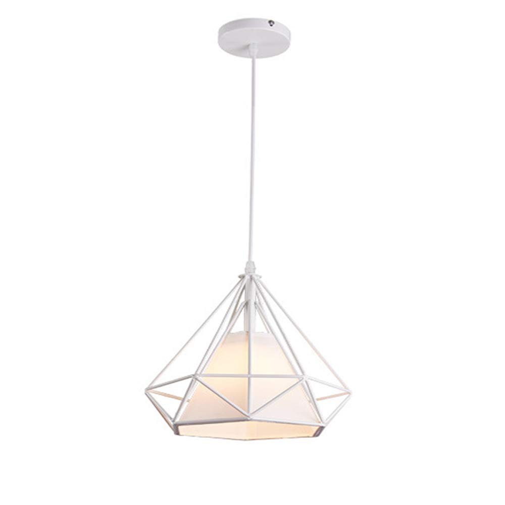 Lampada A Sospensione, Vintage Plafoniera Con 20cm Gabbia In Metallo Diamante Lampadari Per Soggiorno Cucina Nero 1 Luci 38304724