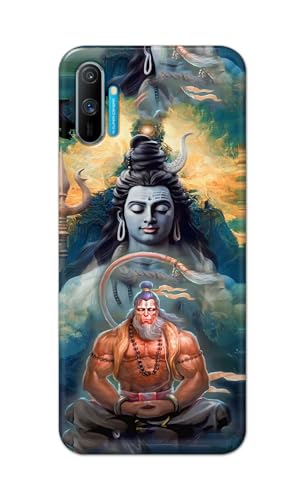 Image of PRINTFIDAA Printed Hard Back Cover Case for Realme C3 | Realme C3i Back Cover (Lord Shiva and Hanuma) -112