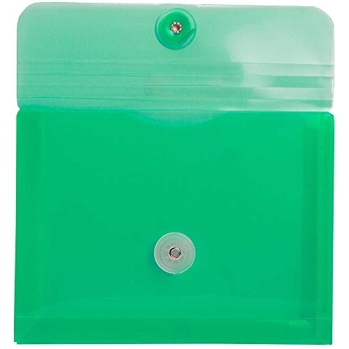 image for JAM PAPER Plastic Envelopes with Button & String Tie Closure - Index S