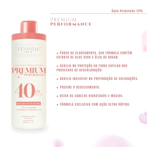 Água Oxigenada 40 Volumes - 900ml Veggue Profissional
