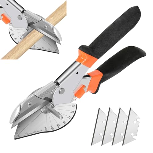 SUPRBIRD Tijeras Ingletadoras, Cortador de Inglete 45-135 °, Cortadora de Angulos para Madera, Herramientas Manuales para Cortar Madera Blanda, Plástico, PVC y Más