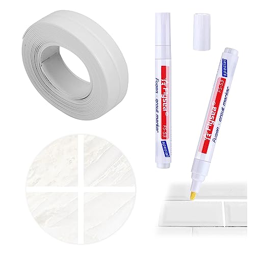 Rotulador Lechada Blanca Para Juntas de Azulejos Blanqueador de Juntas Tile Grout Pen Lápiz Lechada Rotulador Juntas Azulejos Blanco Cinta Selladora Baño Limpia Juntas Baldosas Lápiz para Juntas