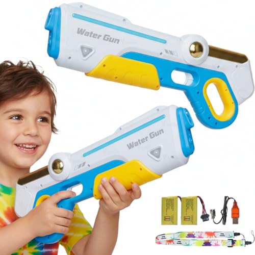 Image of VikriDA Electric Water Gun with Free Extra Rechargeable Battery LED Lights & Self-Filling Function 25-32 Ft Long Range High Pressure Water Blaster Pool & Beach Summer Toy - Multicolor