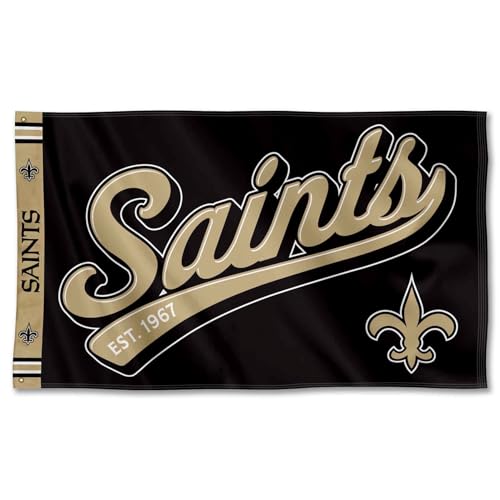 New Orleans Saints Script Logo Premium Flag