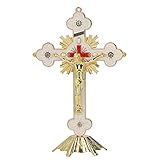 Amplia aplicación: las cruces de metal esmaltado se pueden colocar en cualquier lugar, como mesa de comedor, chimenea, mesa, etc.