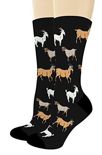 Fun Crew Socks Goat Theme Socks Humorous Gifts Goat Clothing Country Gifts 1-Pair Novelty Crew Socks