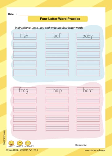 Image of Edsmart English Word Writing & Sentence Writing Books Set For Kids Of 3-5 Years Old | 2 Books - A4 Size | Best Kids Writing Book | Teaches Tracing Book, Sight Words, Cvc Wordssentence Writing Book