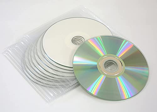 Vision Media Lot de 10 CD-R vierges 52 x Diamant Argenté/blanc imprimables dans des pochettes en plastique