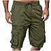 Dademeo Men Cargo Pants Casual Fashion Solid Shorts with Multi-Pocket Elastic Waist Work Hiking Fishing Short Pant