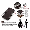 Mens RFID Clutch Handbag Full Grain Leather Zipper Passport Wallet Business Large carry-all Organiser Checkbook Clutch Phone Holder (Coffee-MC1027) #3